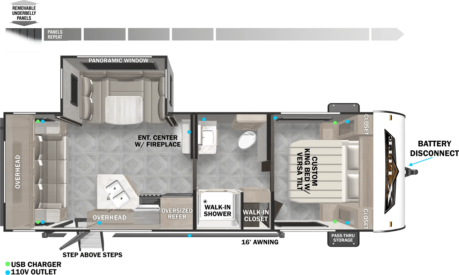 Wildwood XLite 24RLXL Floorplan Forest River RV